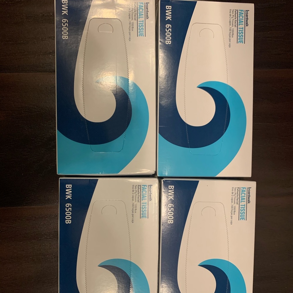 Boardwalk facial tissue - 4 boxes of 100 tissues